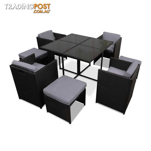 Hawaii Dining 9 Seater Set _ÑÐ Black & Grey