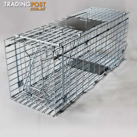 Humane Animal Trap Cage 94 x 34 x 36cm Silver