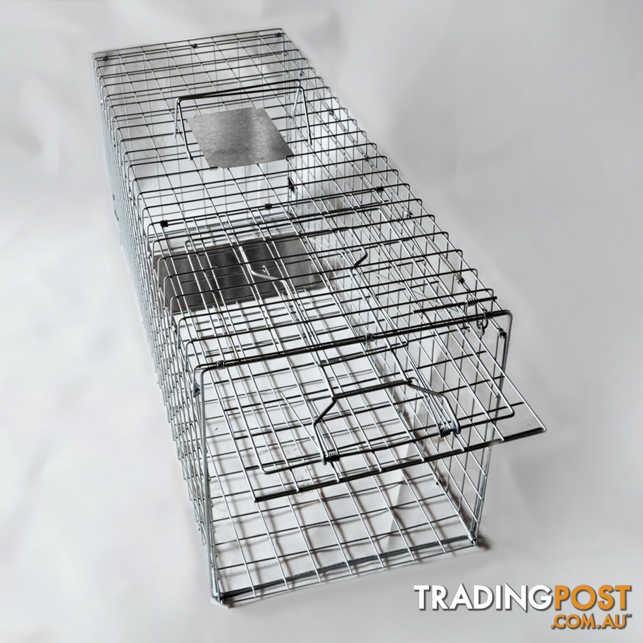 Humane Animal Trap Cage 94 x 34 x 36cm Silver