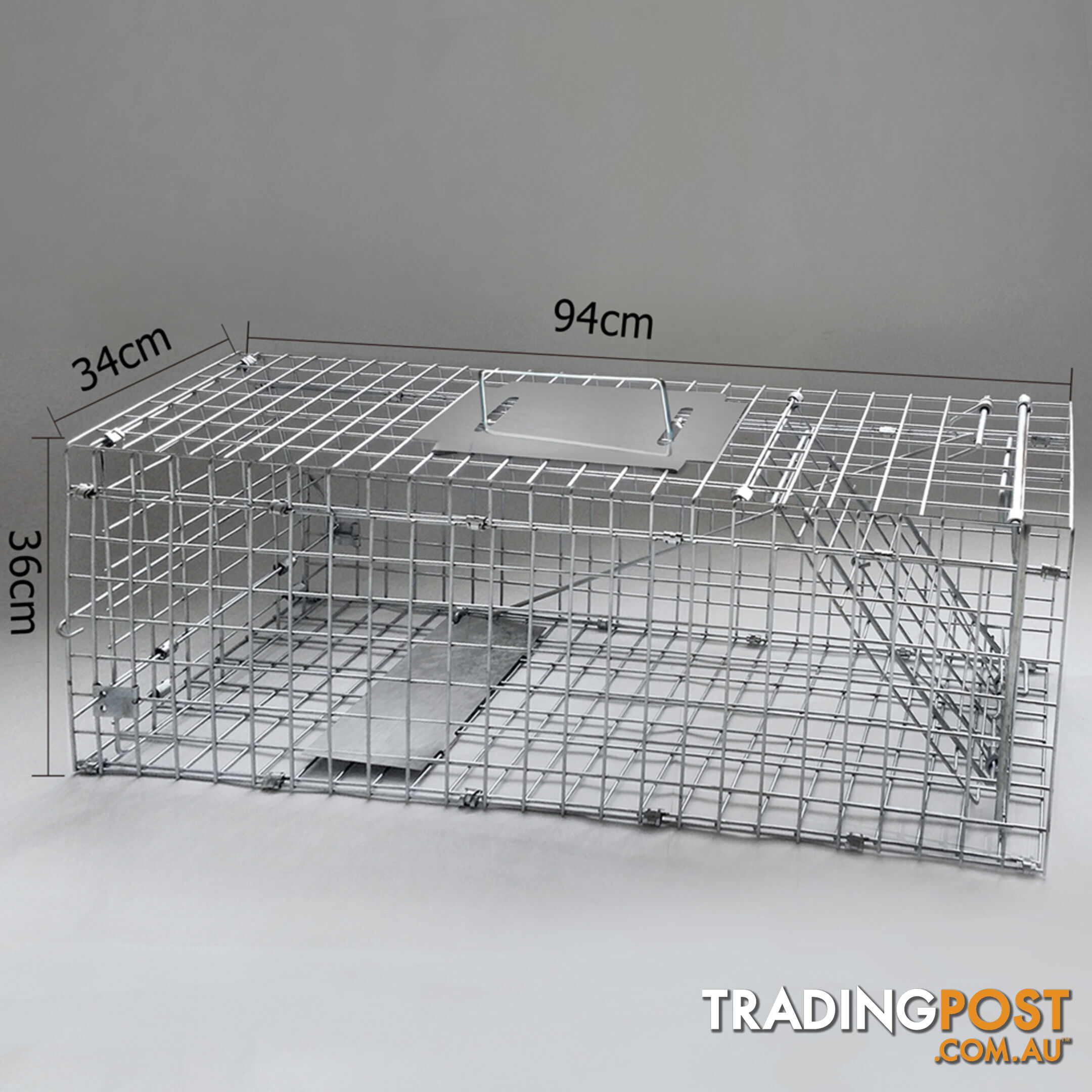 Humane Animal Trap Cage 94 x 34 x 36cm Silver