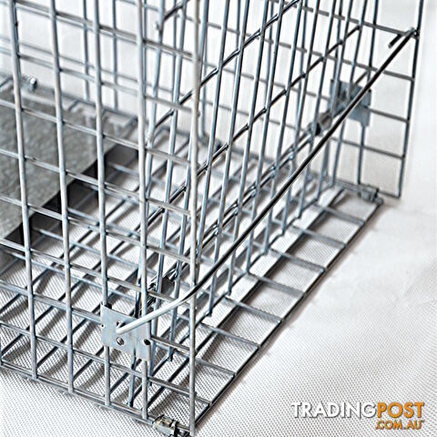 Humane Animal Trap Cage 94 x 34 x 36cm Silver