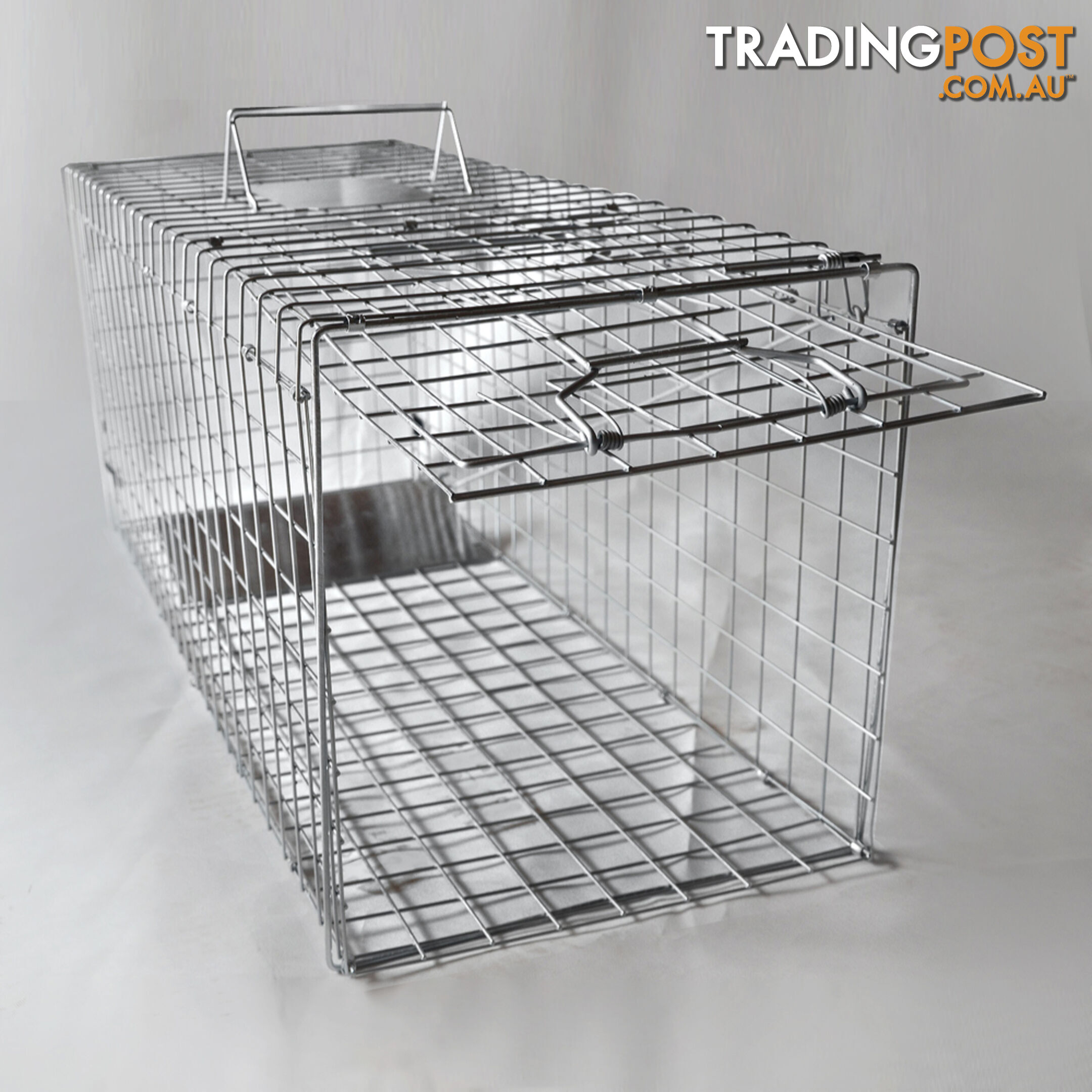 Humane Animal Trap Cage 94 x 34 x 36cm Silver