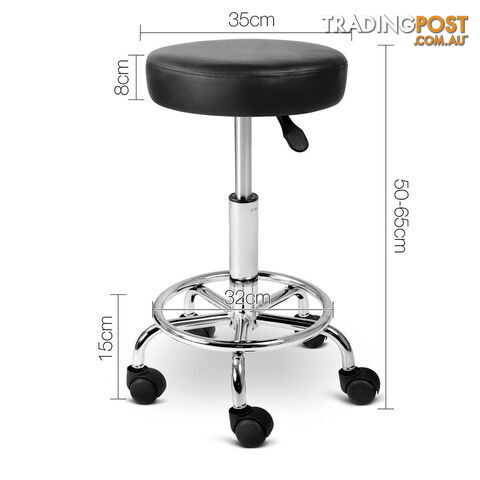 Round PU Swivel Salon Stool Black