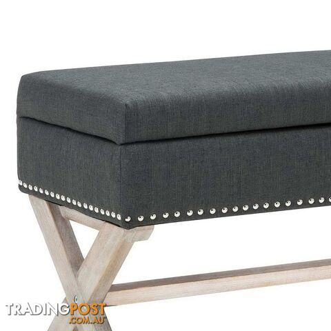 Seat Footstool Bench Stool Storage Ottoman - Grey