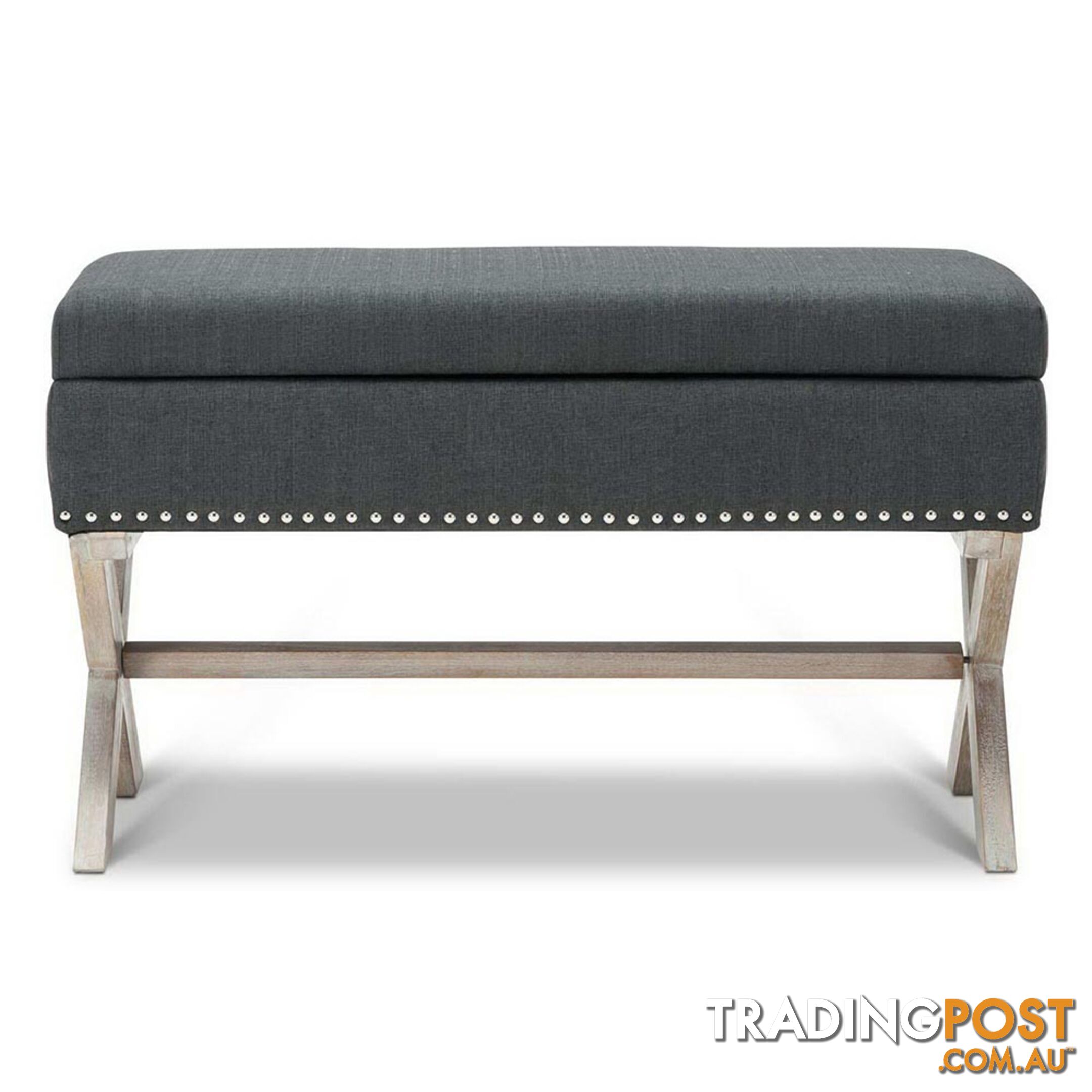 Seat Footstool Bench Stool Storage Ottoman - Grey