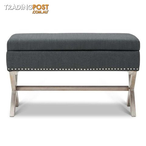 Seat Footstool Bench Stool Storage Ottoman - Grey