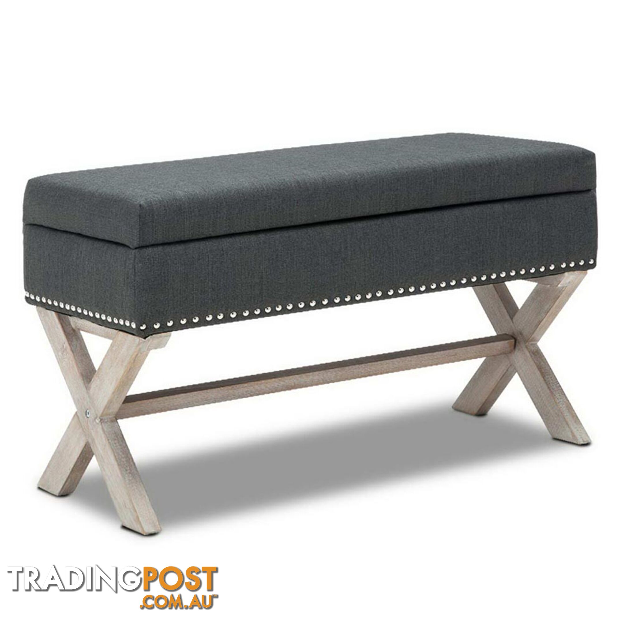 Seat Footstool Bench Stool Storage Ottoman - Grey