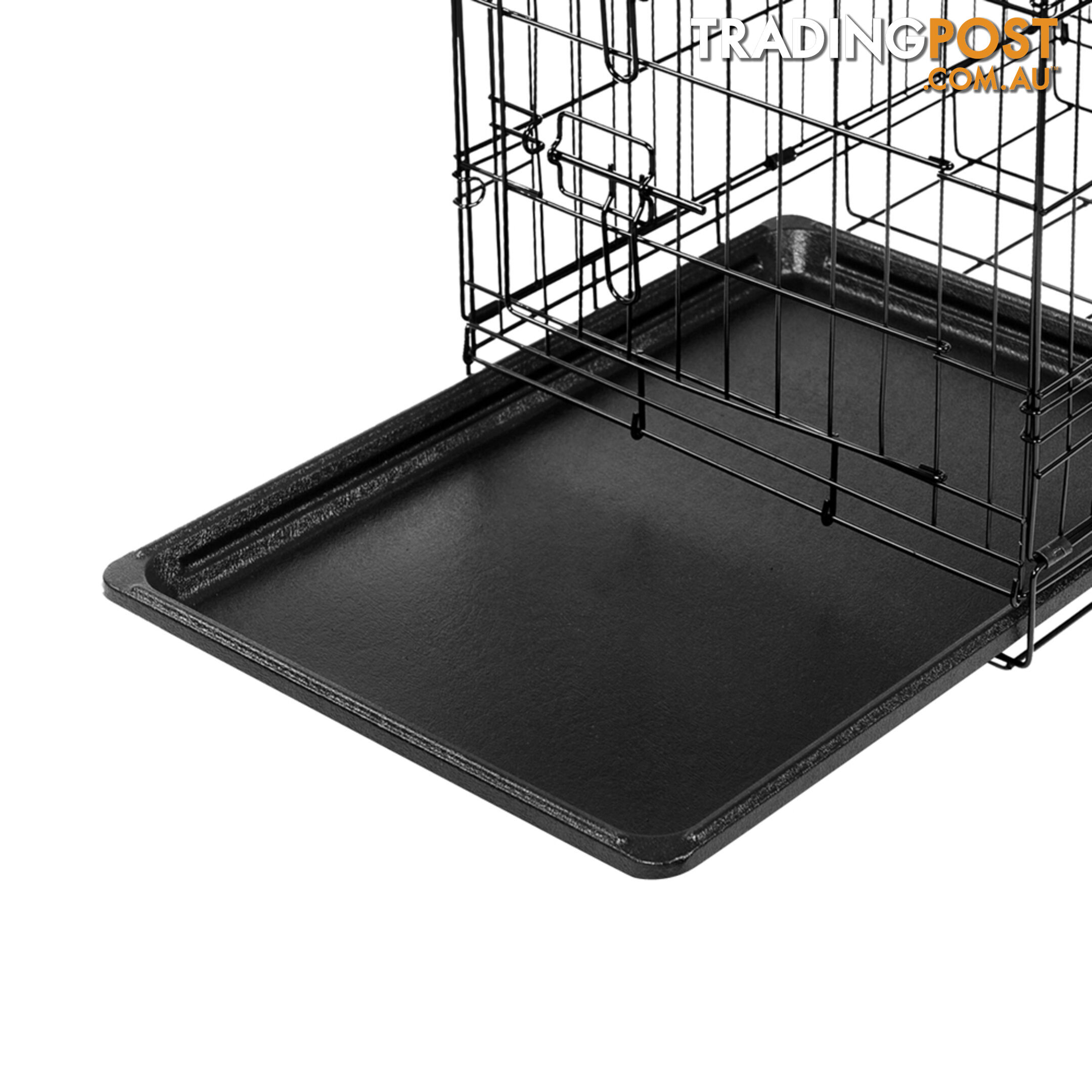24 Inch Pet Portable Foldable Metal Cage Black