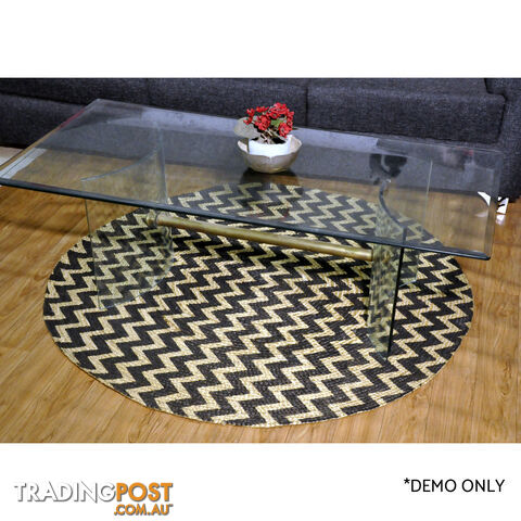 Printed Chevron Rug Black & Natural 120x120cm - photo 2 of 3