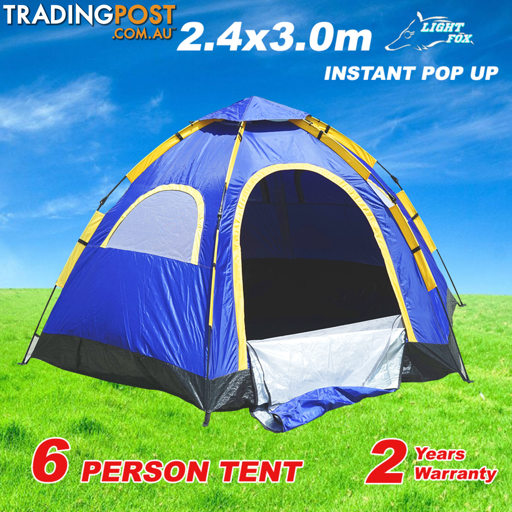 Seconds Up! 6 Person Camping Tent Hiking Fishing Waterproof Instant POP UP