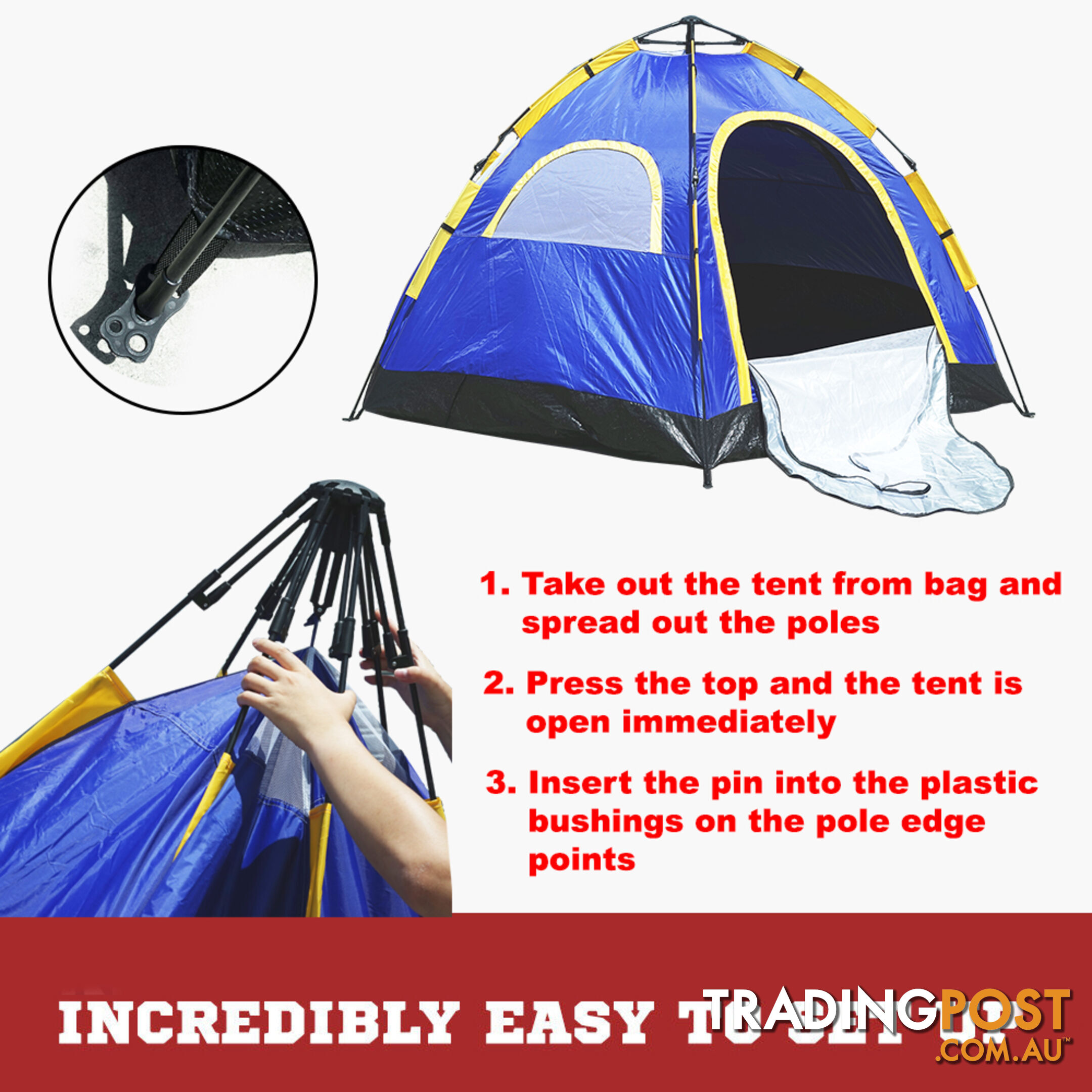 Seconds Up! 6 Person Camping Tent Hiking Fishing Waterproof Instant POP UP