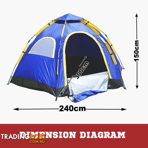 Seconds Up! 6 Person Camping Tent Hiking Fishing Waterproof Instant POP UP