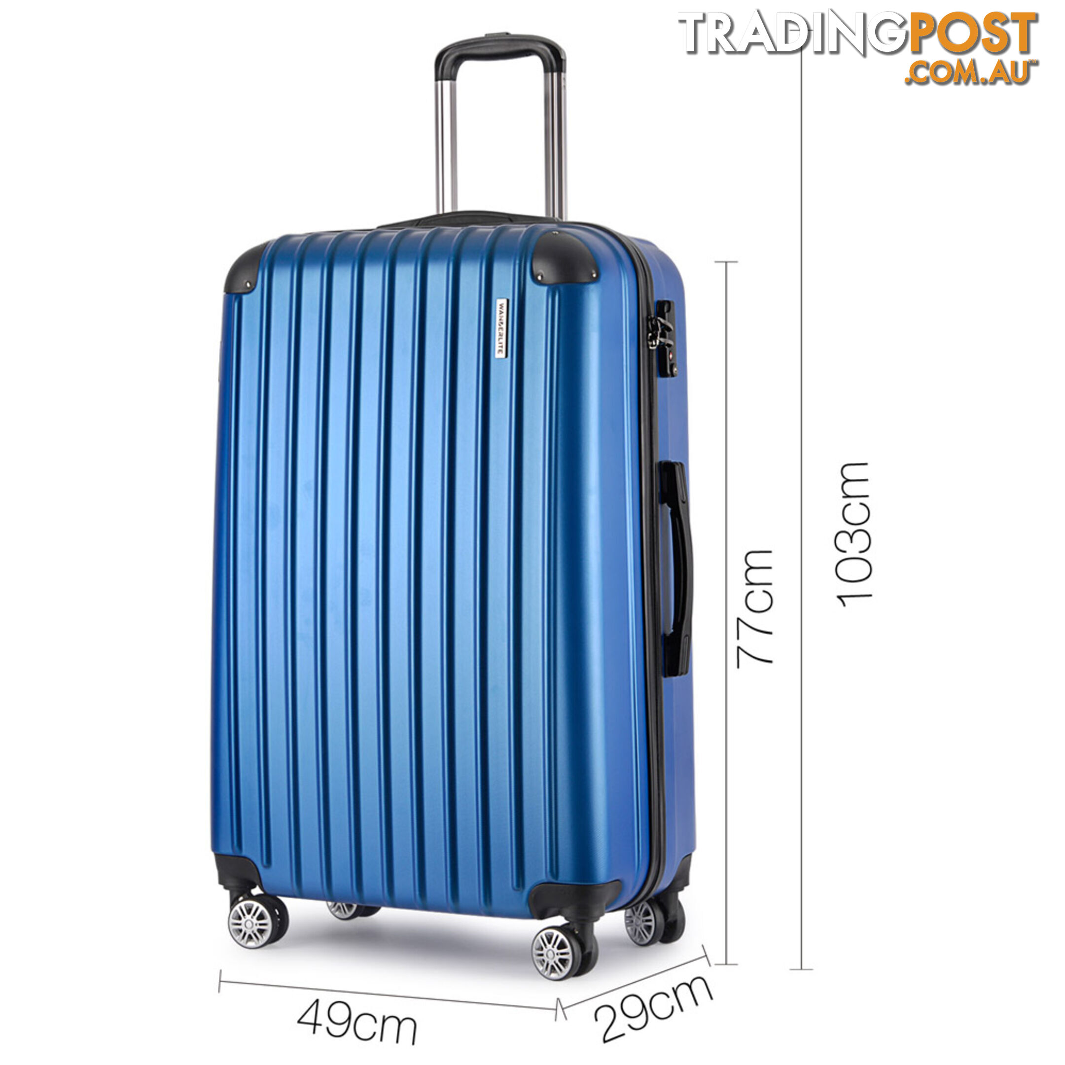 Set of 2 Hard Shell Travel Luggage with TSA Lock - Blue