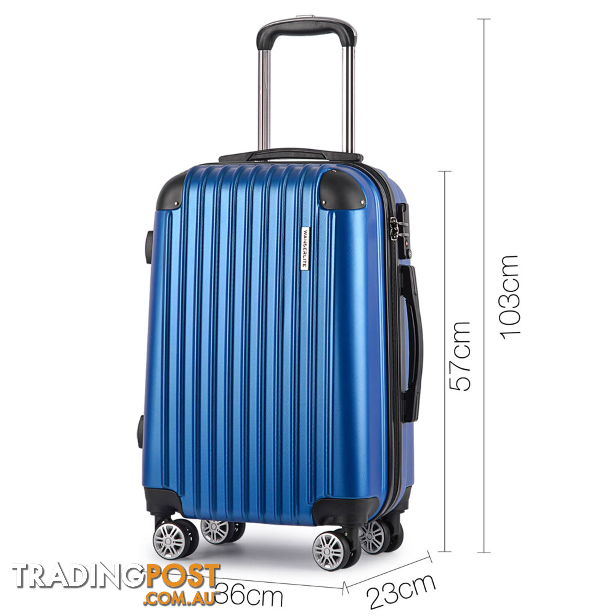 Set of 2 Hard Shell Travel Luggage with TSA Lock - Blue