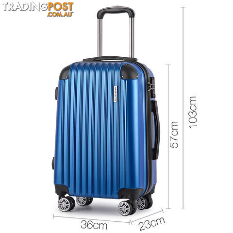 Set of 2 Hard Shell Travel Luggage with TSA Lock - Blue