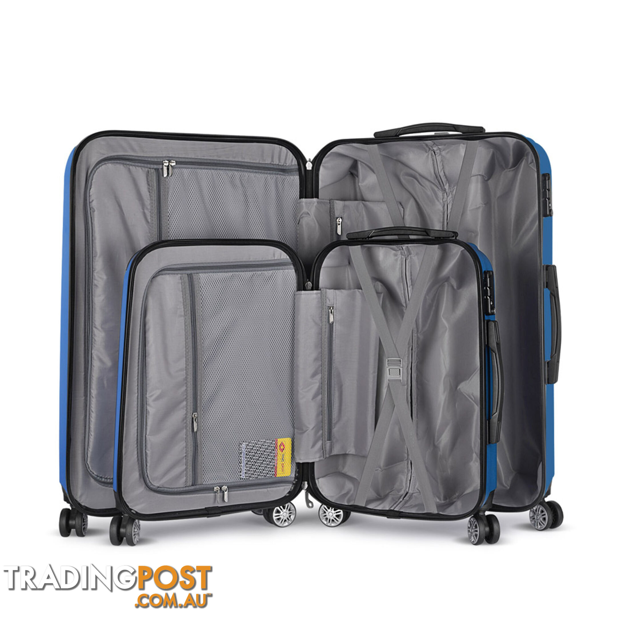 Set of 2 Hard Shell Travel Luggage with TSA Lock - Blue