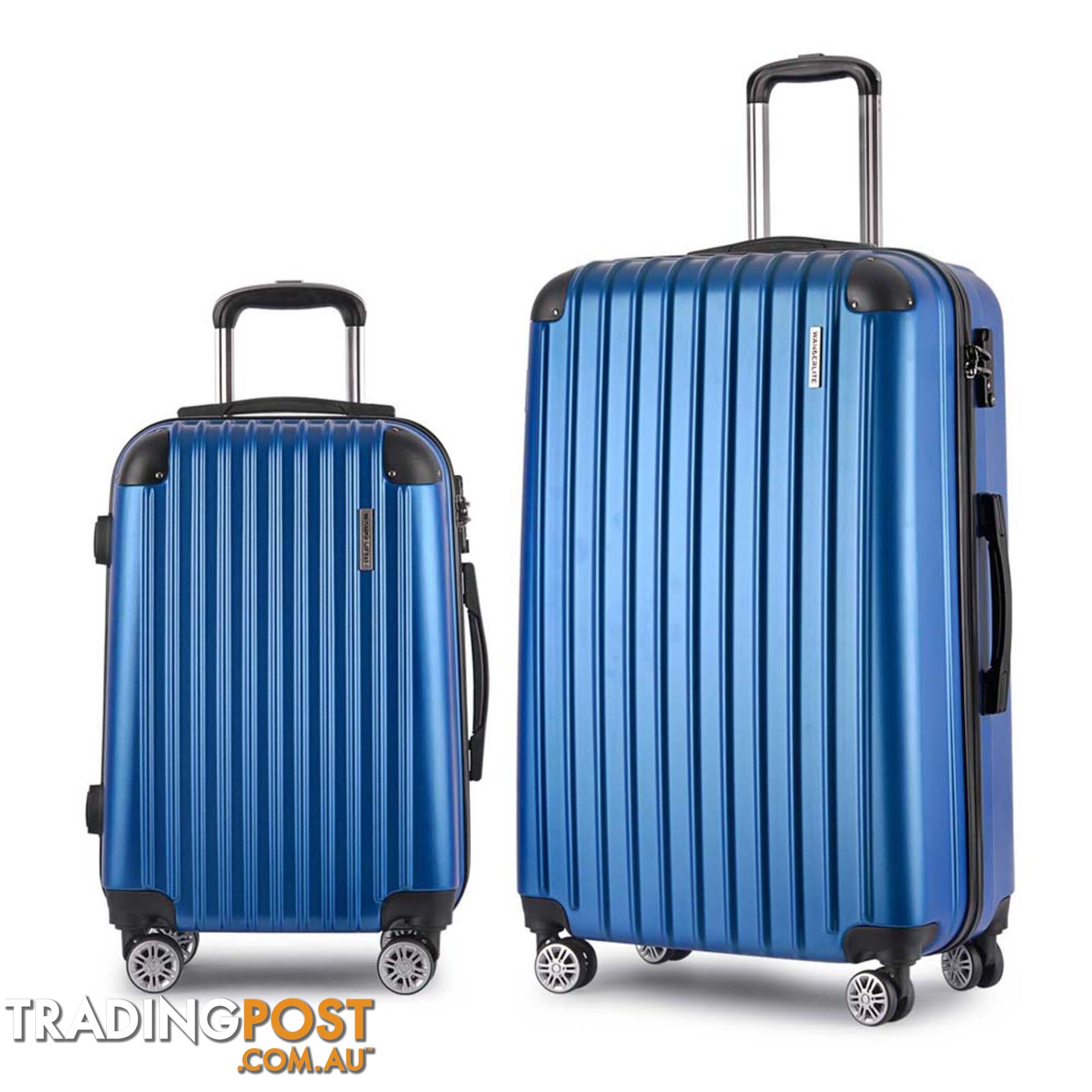 Set of 2 Hard Shell Travel Luggage with TSA Lock - Blue