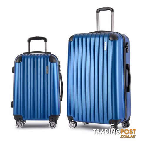 Set of 2 Hard Shell Travel Luggage with TSA Lock - Blue