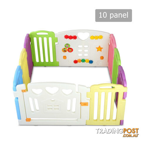 10 Panels Interactive Baby Playpen