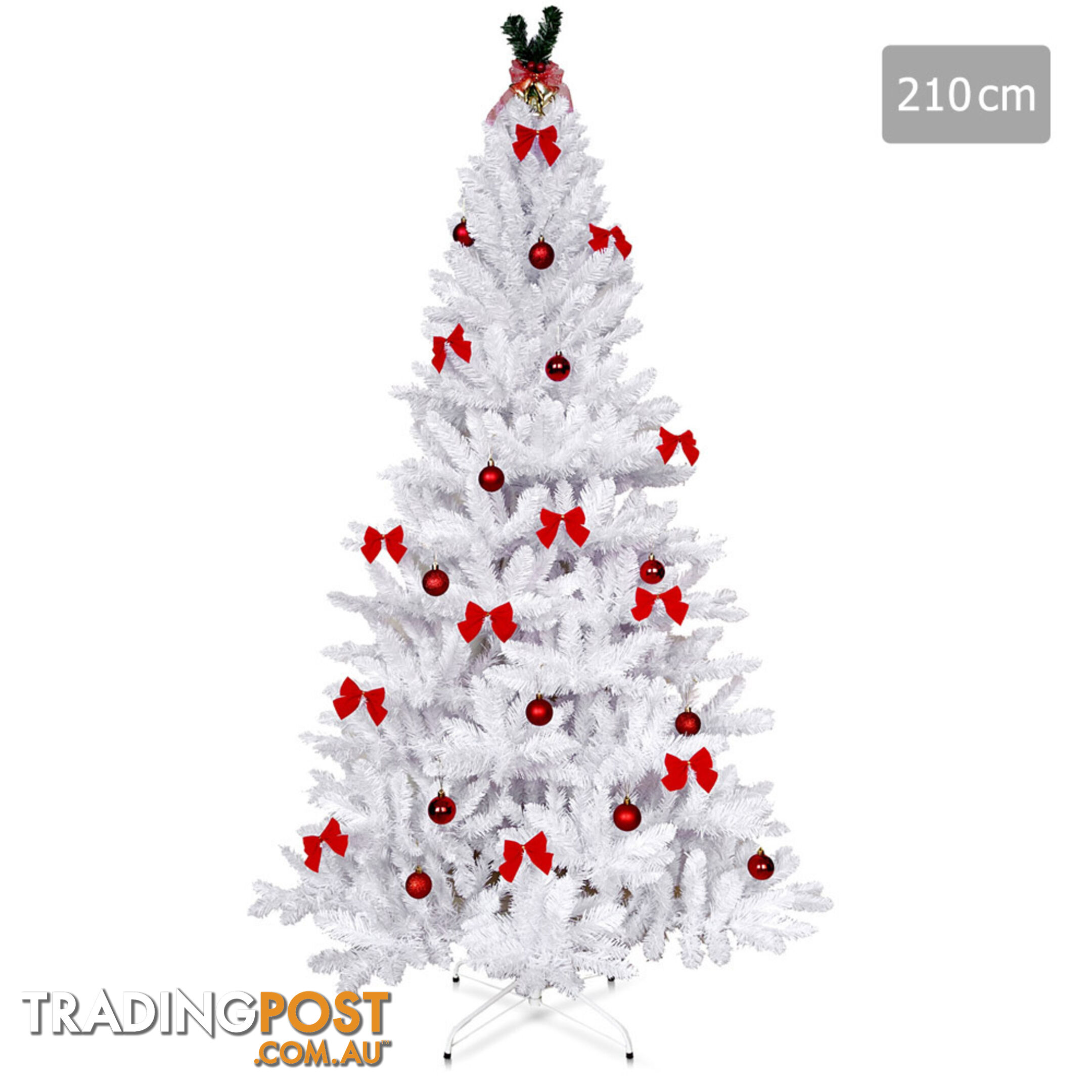 2.1M Christmas Tree With Decorations - White