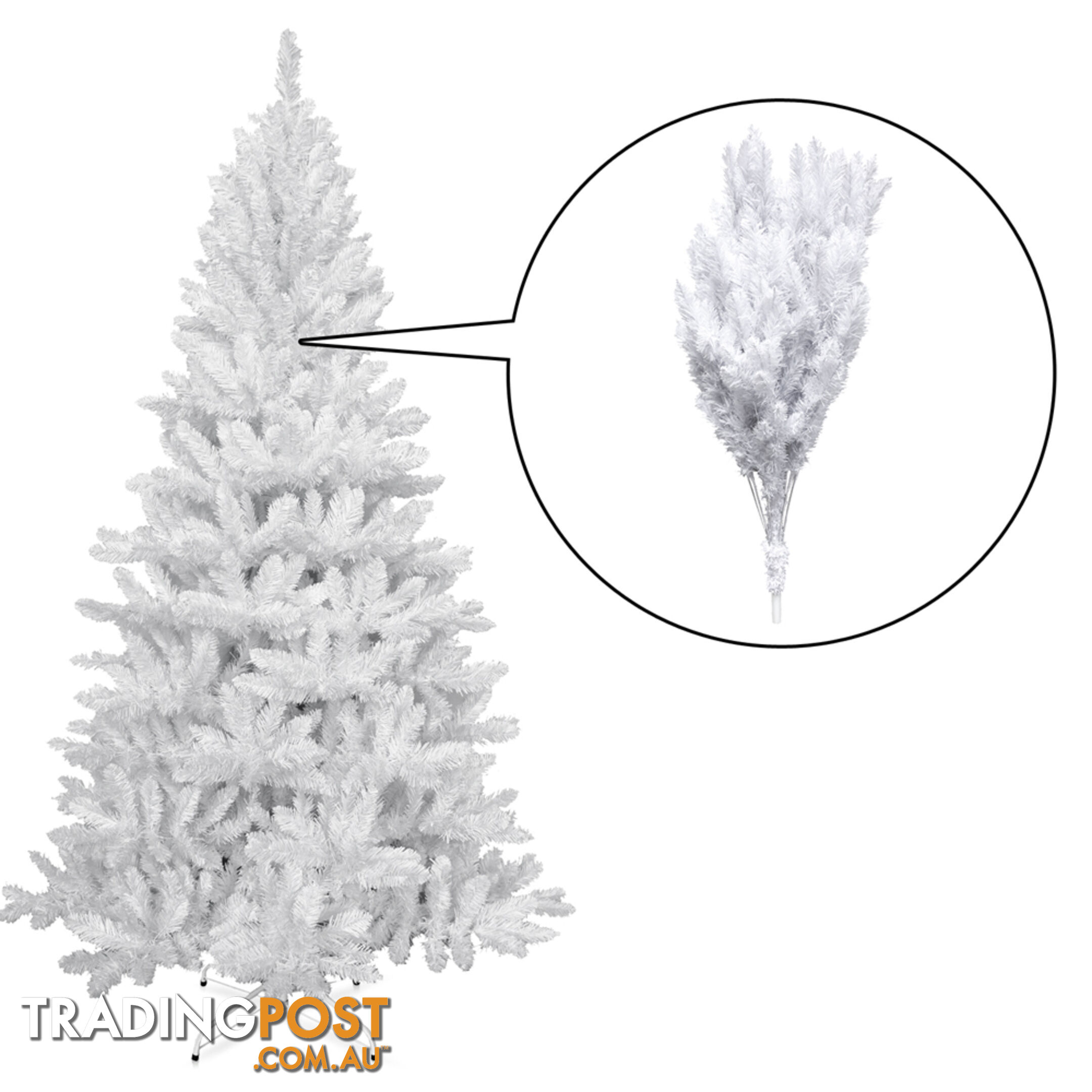 2.1M Christmas Tree With Decorations - White