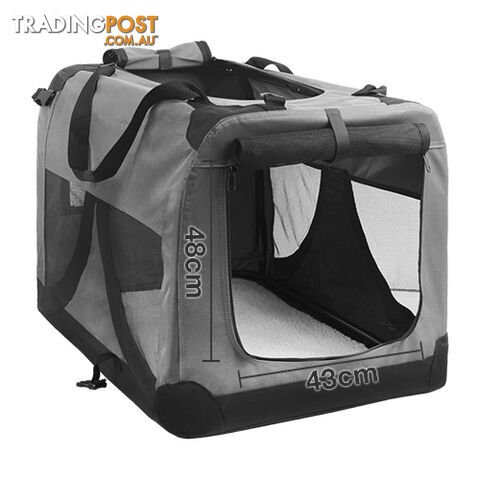 Extra Large Portable Soft Pet Dog Crate Cage Kennel Grey - photo 2 of 4