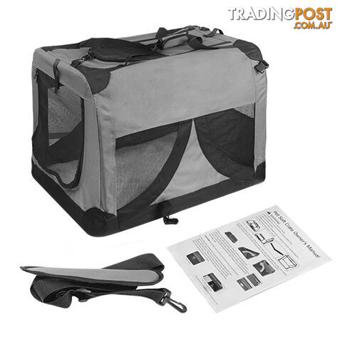 Extra Large Portable Soft Pet Dog Crate Cage Kennel Grey - photo 4 of 4