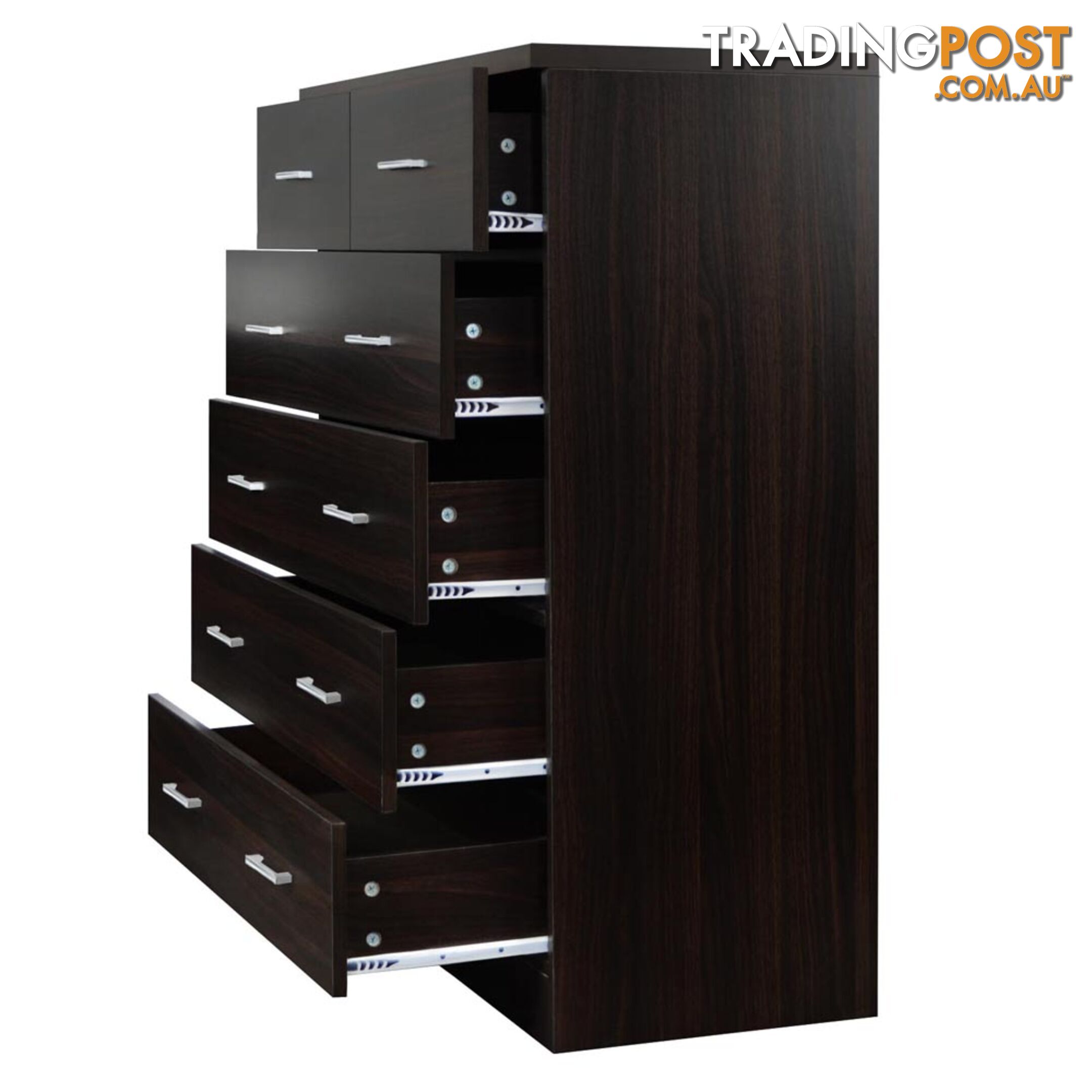 Tallboy 6 Drawers Storage Cabinet Walnut