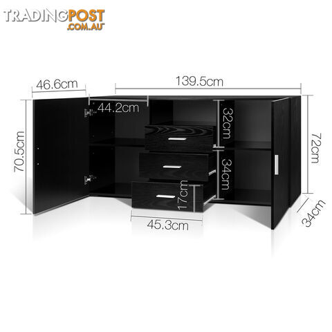 Buffet Sideboard Cabinet - Black