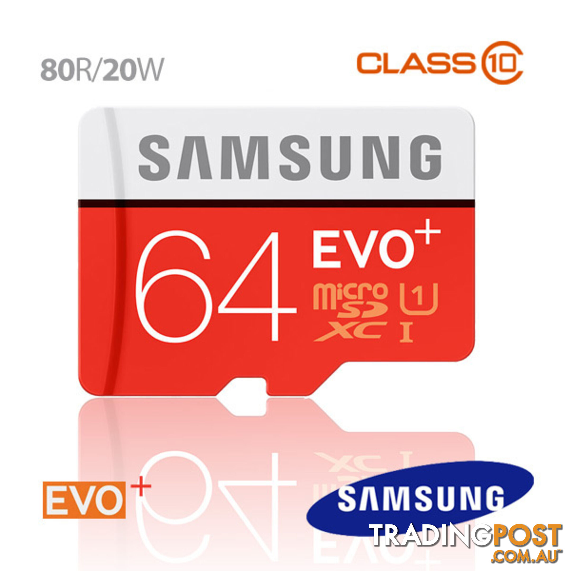 Samsung EVO PLUS 64GB Micro SD Memory Card 80R/20W MB-MC64D