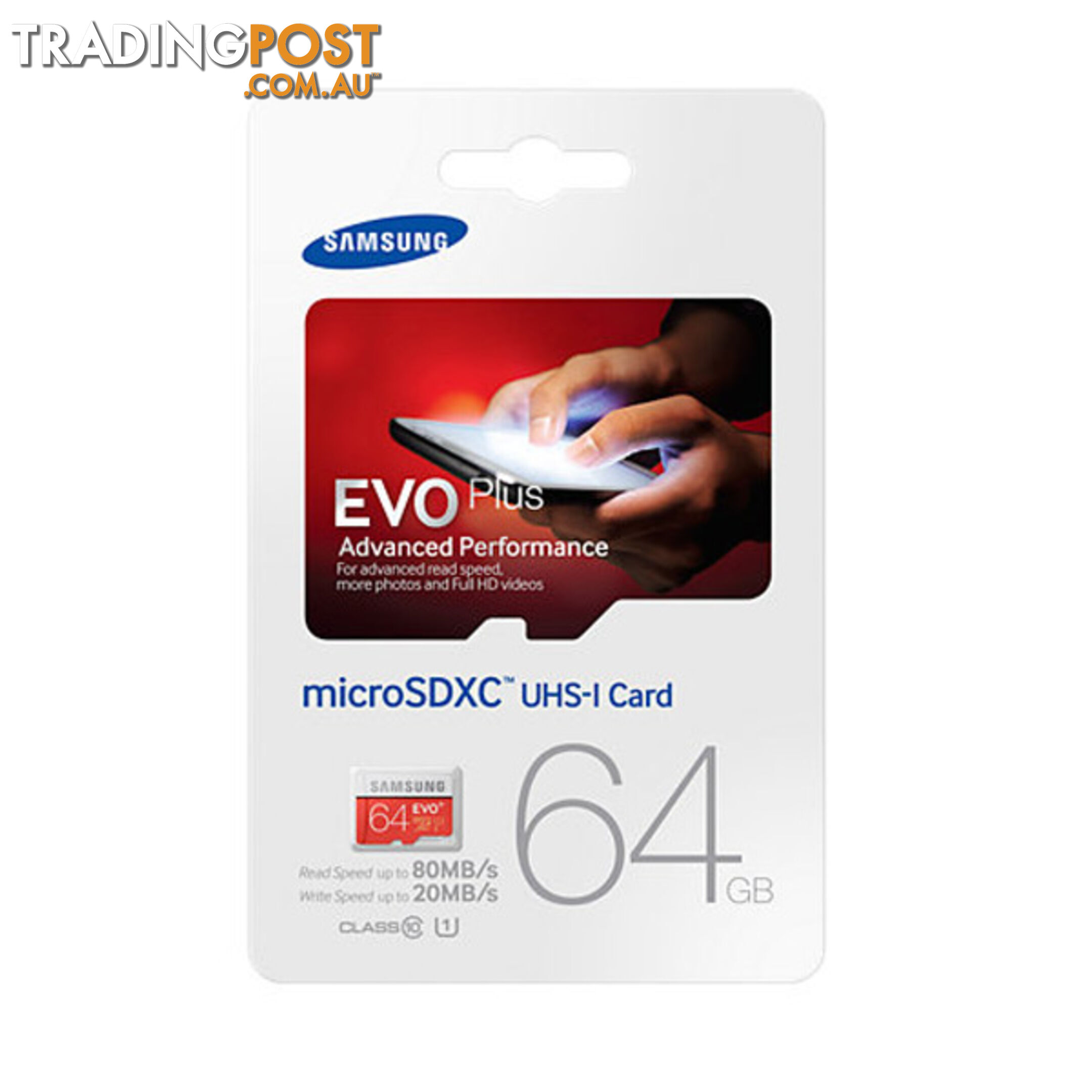 Samsung EVO PLUS 64GB Micro SD Memory Card 80R/20W MB-MC64D