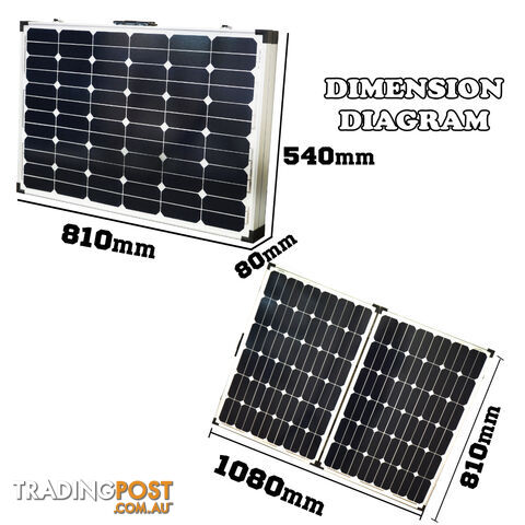 200W 12V Folding Solar Panel Kit Caravan Camping Power Mono Charging Battery - photo 5 of 7