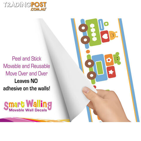 Train Wall Border Stickers - Totally Movable and Reusable