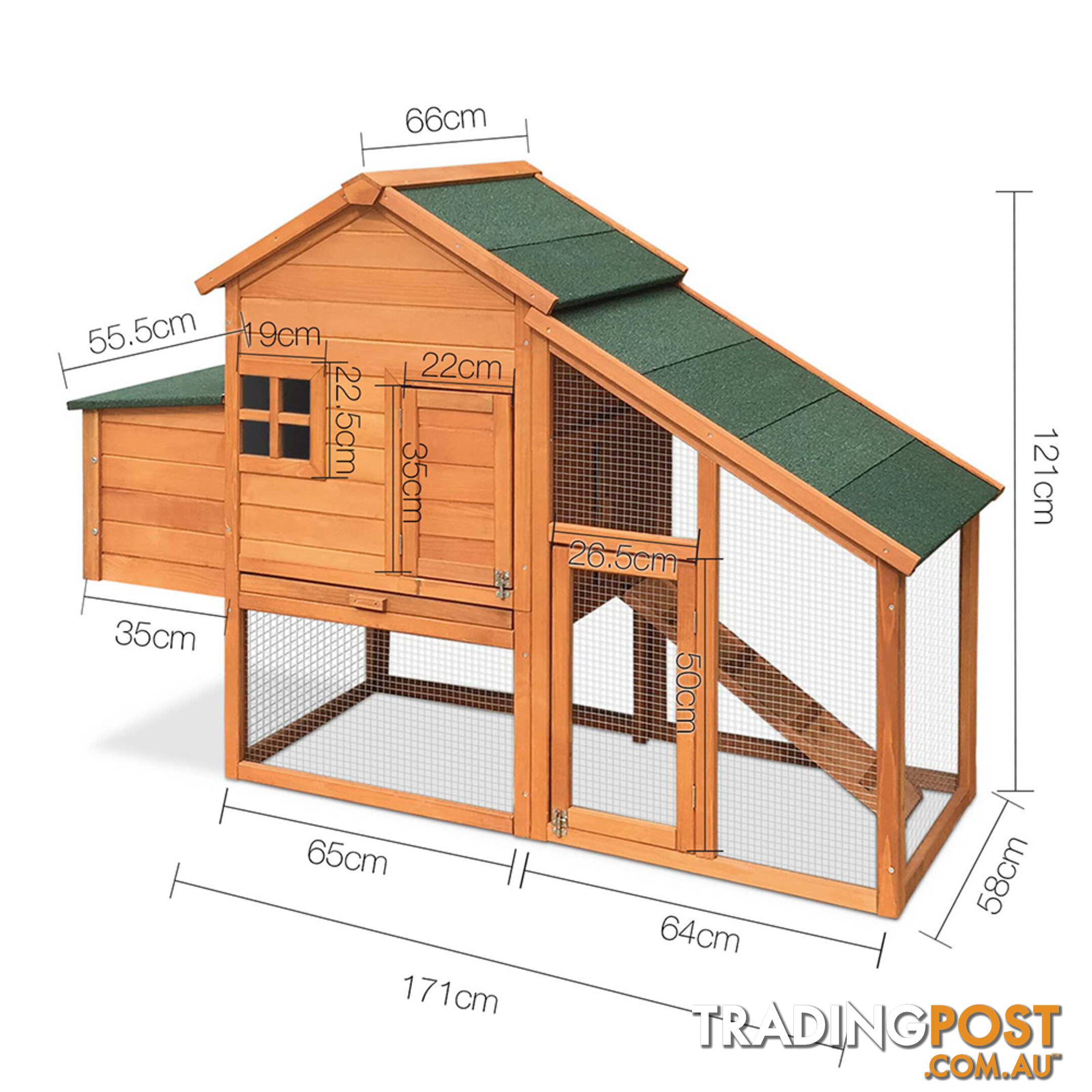 Wooden Pet Hutch with Nesting Box