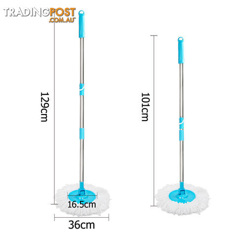 360 Degree Spinning Mop Stainless Steel Spin Dry Bucket 9L Blue