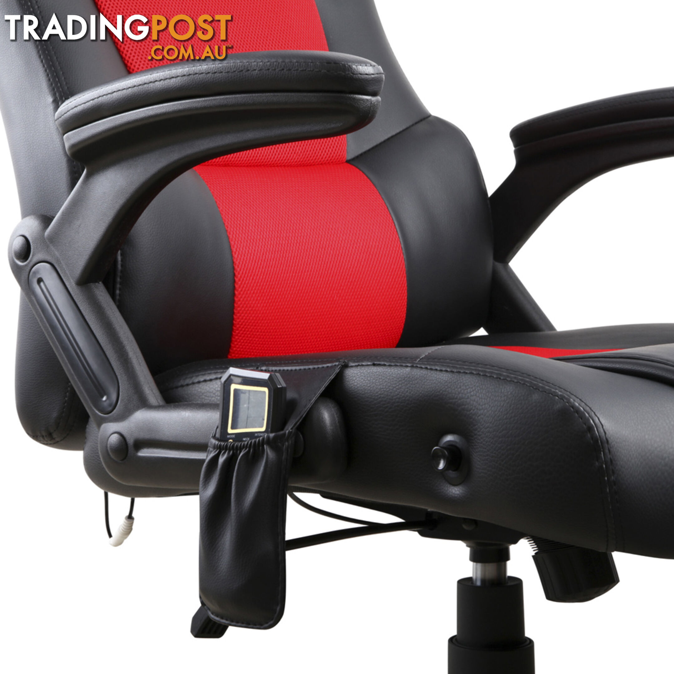 8 Point Massage Racing PU Leather Office Computer Chair Black/Red