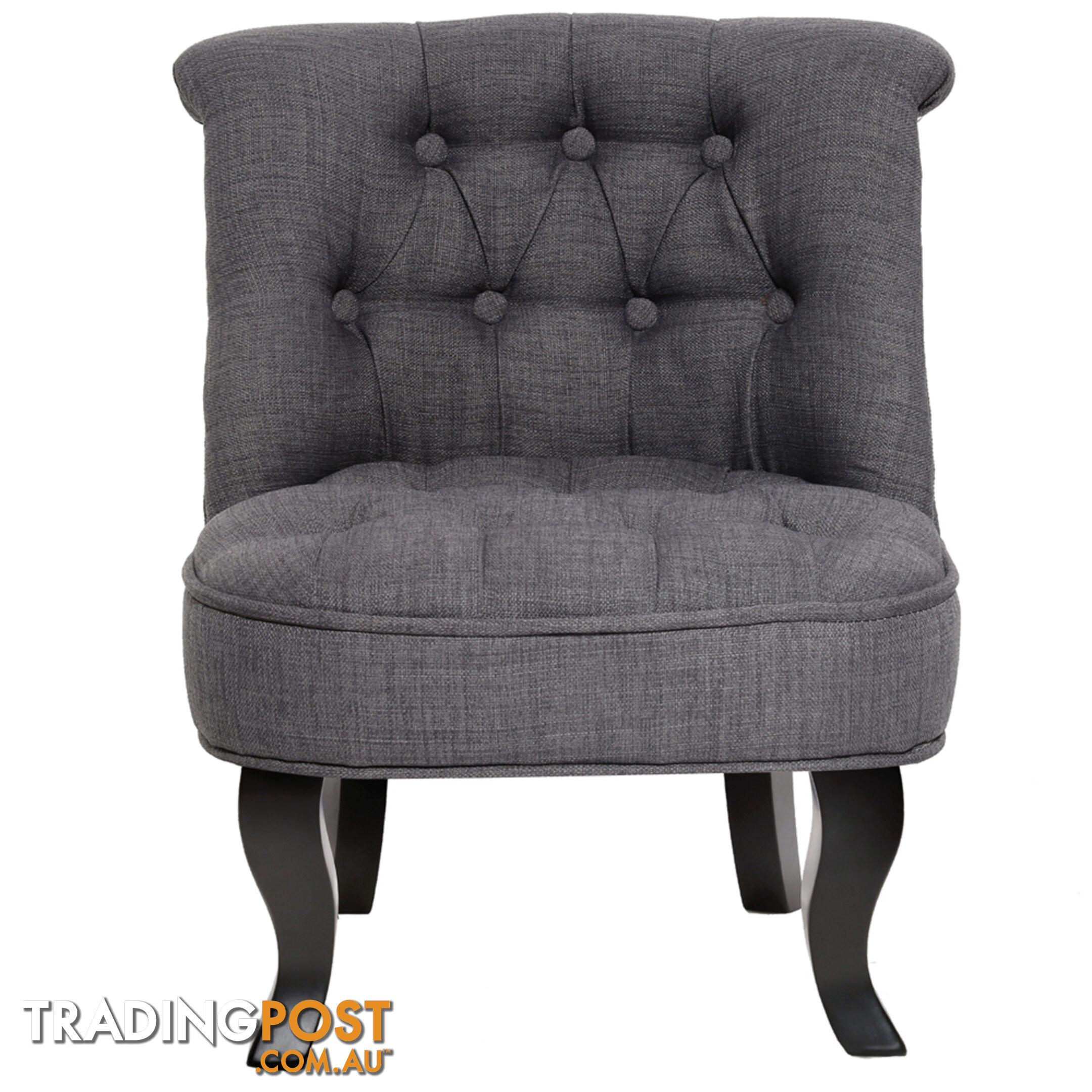 Lorraine Chair French Provincial Kid Fabric Sofa Misty Grey