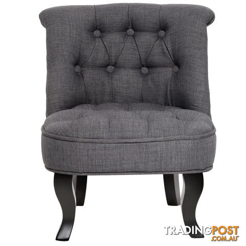 Lorraine Chair French Provincial Kid Fabric Sofa Misty Grey