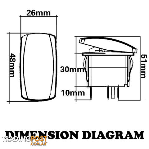 REVERSE LIGHTS CARLING ROCKER SWITCH LASER ETCHED WORK LIGHT BAR 4WD HID 12V 24V - photo 4 of 4