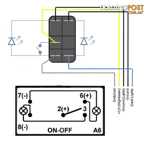 REVERSE LIGHTS CARLING ROCKER SWITCH LASER ETCHED WORK LIGHT BAR 4WD HID 12V 24V - photo 3 of 4
