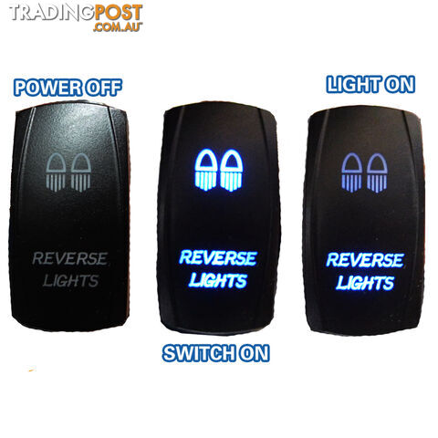 REVERSE LIGHTS CARLING ROCKER SWITCH LASER ETCHED WORK LIGHT BAR 4WD HID 12V 24V - photo 2 of 4