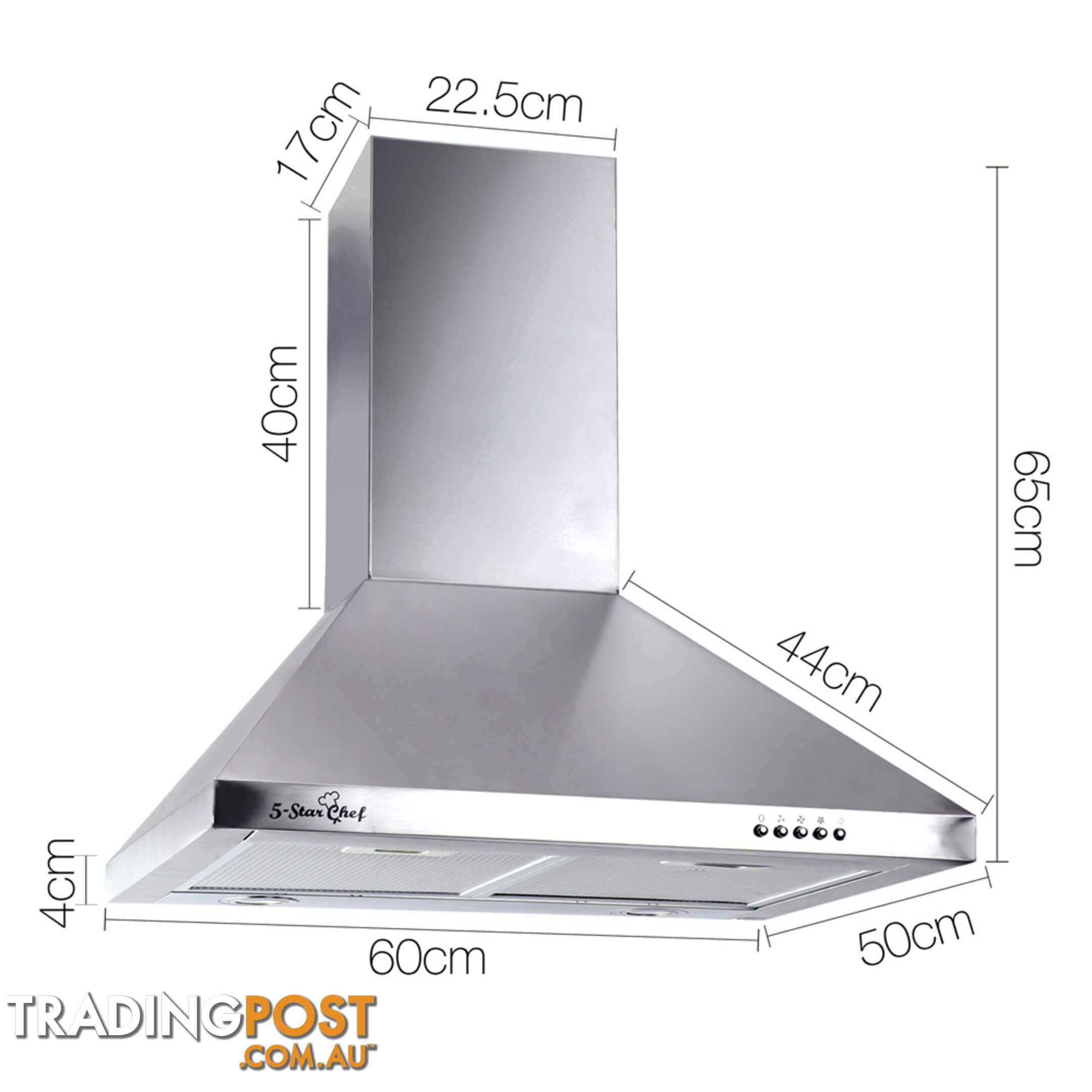 600mm Wide Stainless Steel Rangehood