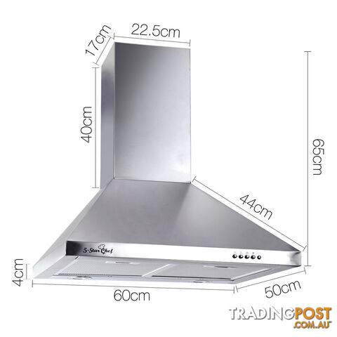 600mm Wide Stainless Steel Rangehood