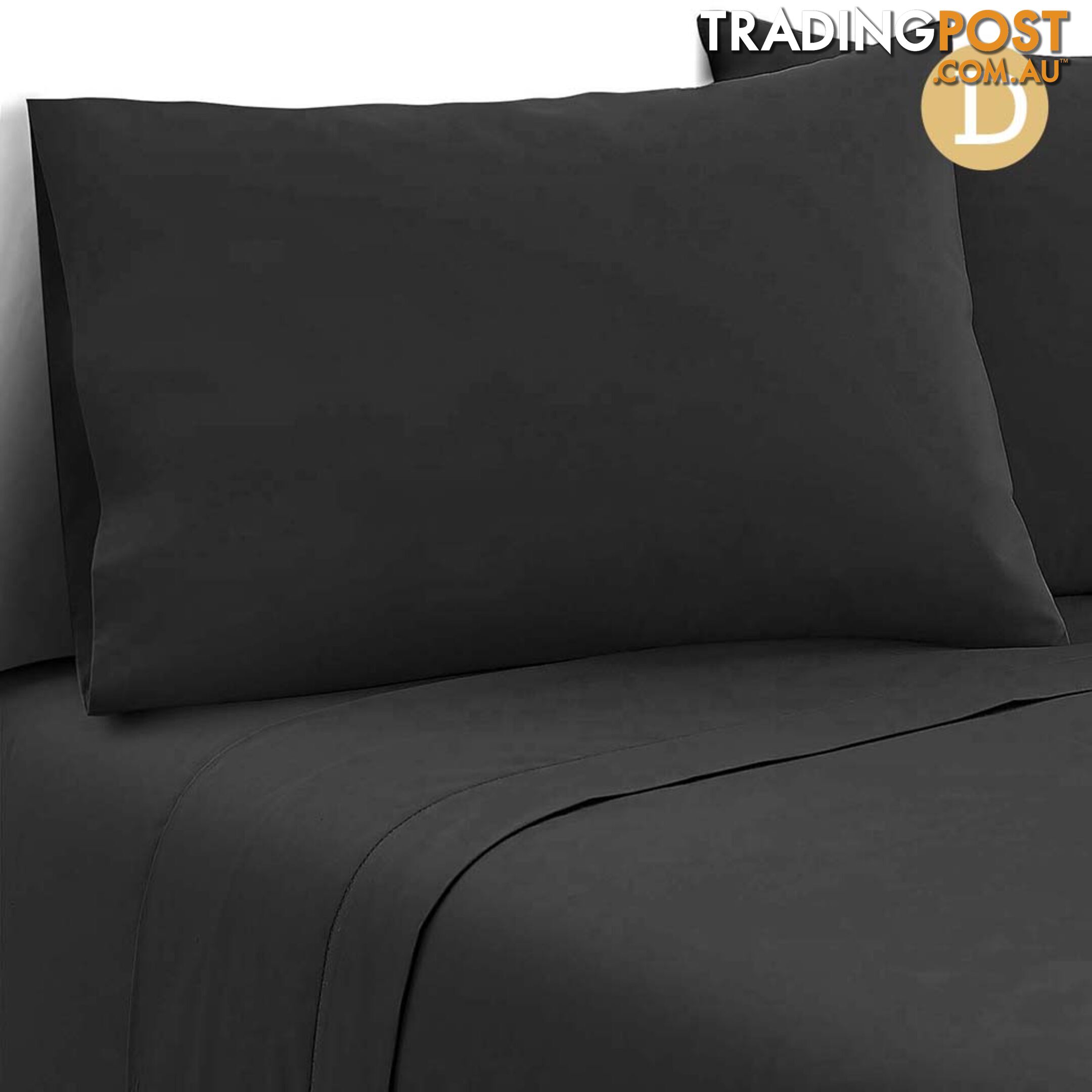 4 Piece Microfibre Sheet Set Double_ÑÐ Black