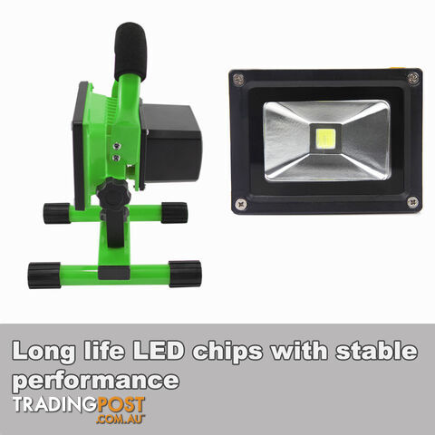 10W PORTABLE LED WORK LIGHT RECHARGEABLE FLOOD LIGHT LAMP CAMPING GREEN - photo 2 of 6