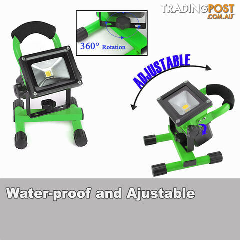 10W PORTABLE LED WORK LIGHT RECHARGEABLE FLOOD LIGHT LAMP CAMPING GREEN - photo 4 of 6