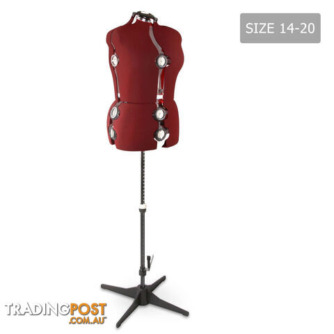 Adjustable Dressmaking Mannequin SZ14-20 - Wine
