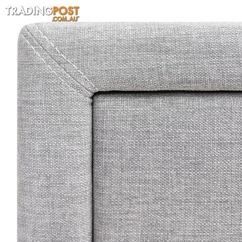 Fabric Bedside Table - Light Grey