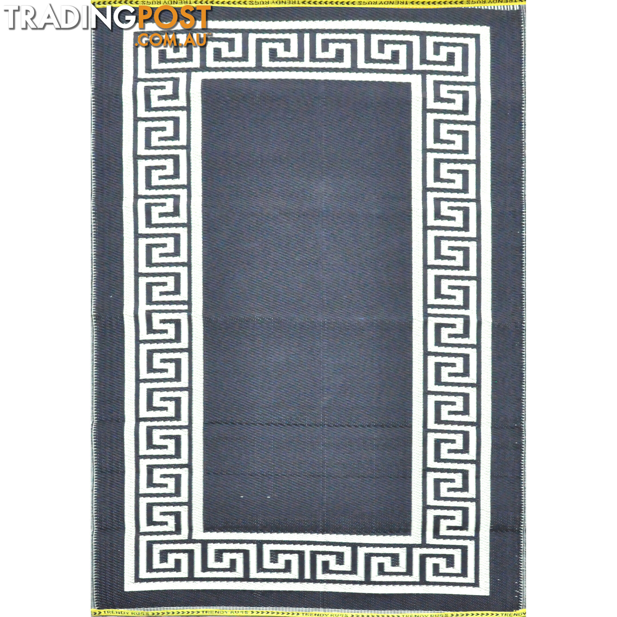 Greek Key Rug Black & Cream 150x240cm