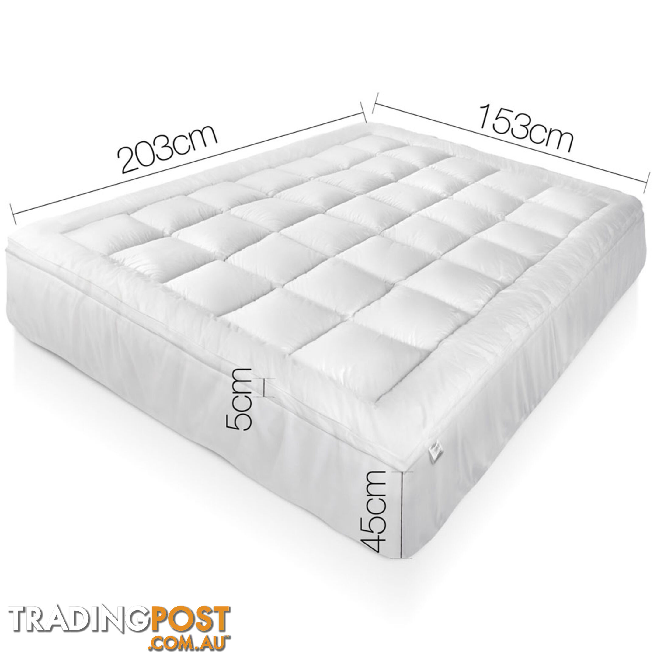 Bamboo Pillowtop Mattress Topper 5cm - Queen